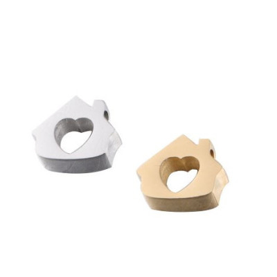 Bead house with heart two color combinations surgical steel