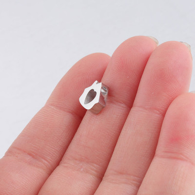 Bead house with heart two color combinations surgical steel