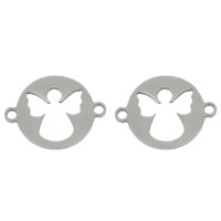 Connector with an angel in two colors, surgical steel 