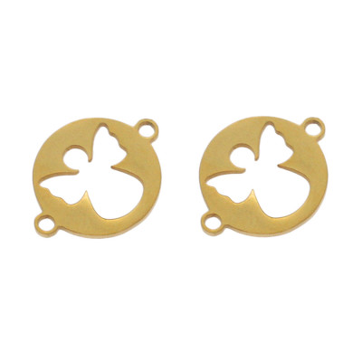 Connector with an angel in two colors, surgical steel