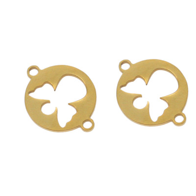 Connector with an angel in two colors, surgical steel