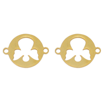 Connector with an angel in two colors, surgical steel