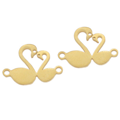 Swan connector in two colors, surgical steel