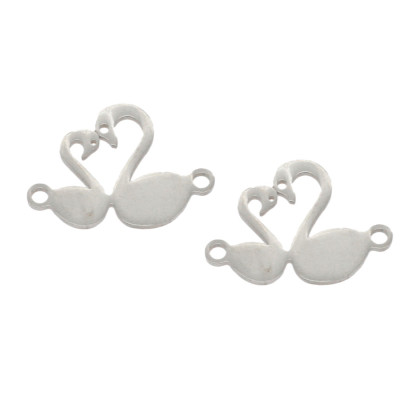 Swan connector in two colors, surgical steel