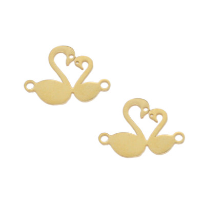 Swan connector in two colors, surgical steel