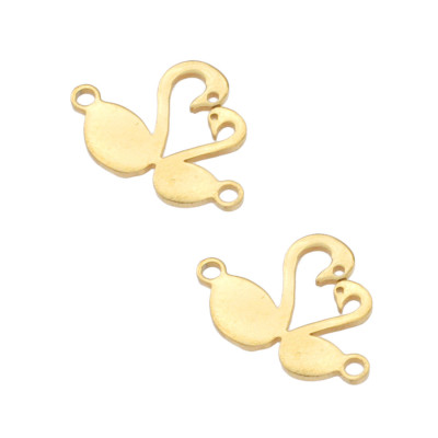 Swan connector in two colors, surgical steel