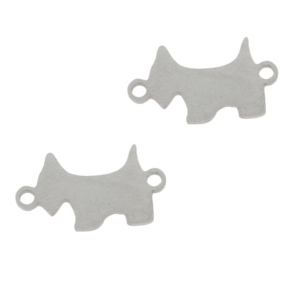 Fox terrier connector in two colors, surgical steel