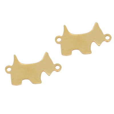 Fox terrier connector in two colors, surgical steel