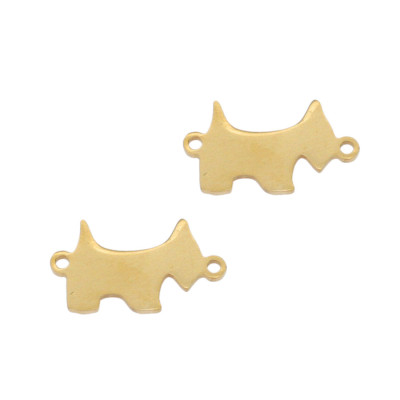 Fox terrier connector in two colors, surgical steel