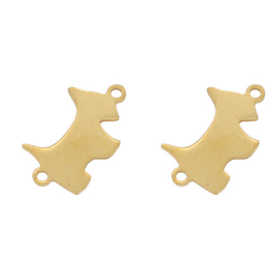 Fox terrier connector in two colors, surgical steel