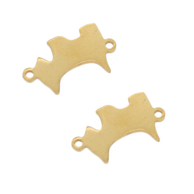 Fox terrier connector in two colors, surgical steel
