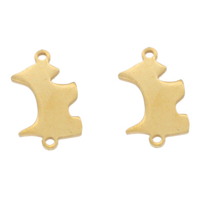 Fox terrier connector in two colors, surgical steel