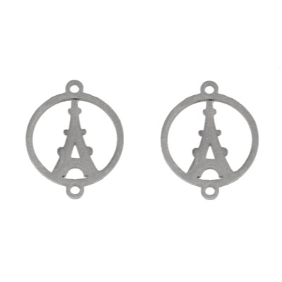 Eiffel tower connector in two colors, surgical steel