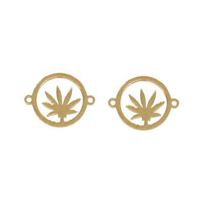 Cannabis connector in two colors, surgical steel