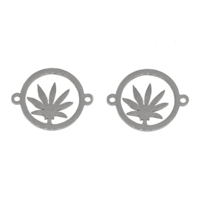 Cannabis connector in two colors, surgical steel