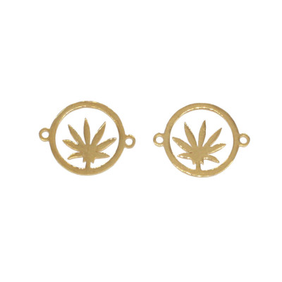 Cannabis connector in two colors, surgical steel