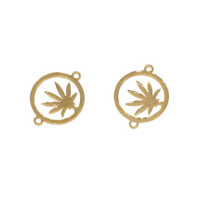 Cannabis connector in two colors, surgical steel