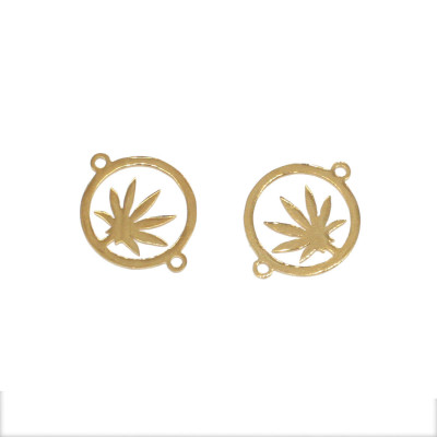 Cannabis connector in two colors, surgical steel