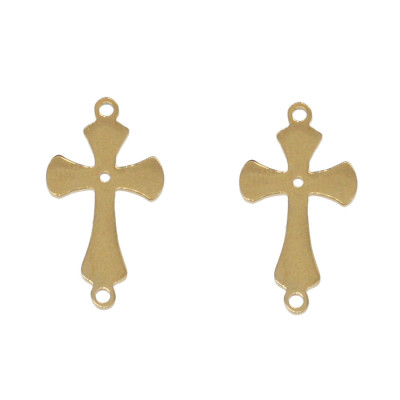 Cross connector in two colors, surgical steel