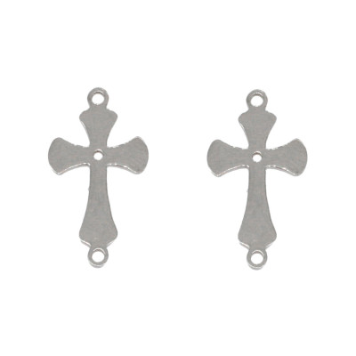 Cross connector in two colors, surgical steel