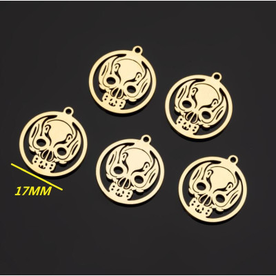 Skull pendant in two color variants of surgical steel