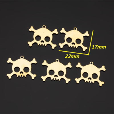 Skull pendant in two color variants of surgical steel