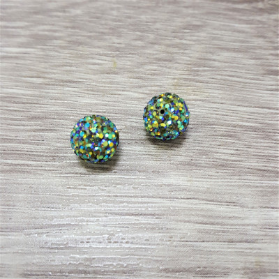 Chaton ball Peridot AB 10mm semi-drilled