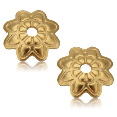 Chapel flower 8mm surgical steel gold galvanization