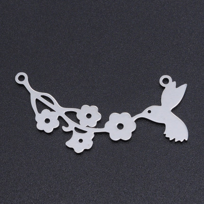 Connector bird with flowers surgical steel