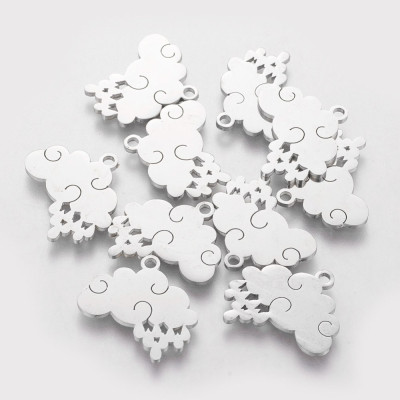 Surgical steel cloud pendant