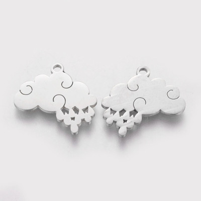 Surgical steel cloud pendant