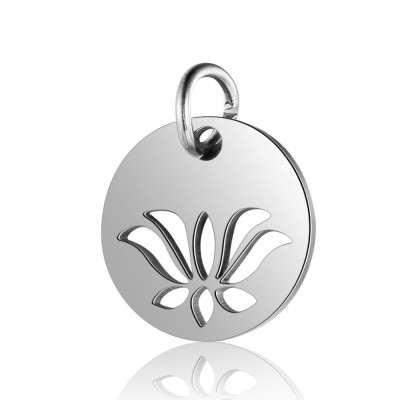 Pendant wheel with ornament in three color combinations surgical steel