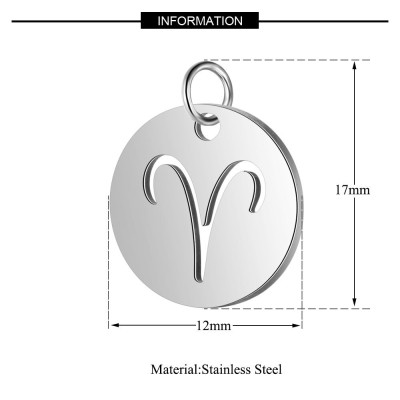 Pendant Zodiac sign made of surgical steel