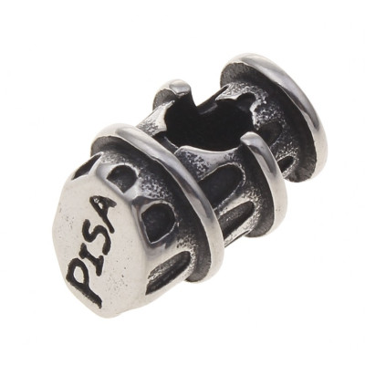 Bead Leaning Tower of Pizzas, surgical steel