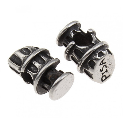 Bead Leaning Tower of Pizzas, surgical steel