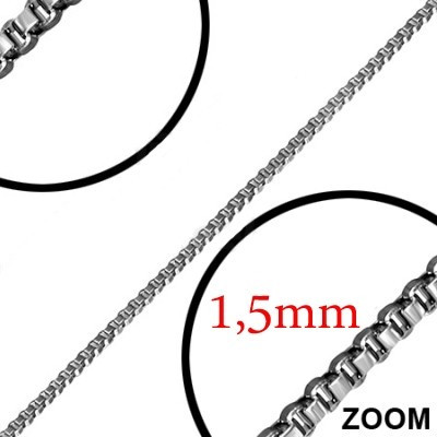 Surgical steel chain box 1,5mm
