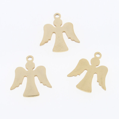 Angel pendant in two color combinations surgical steel