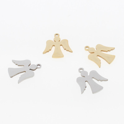 Angel pendant in two color combinations surgical steel