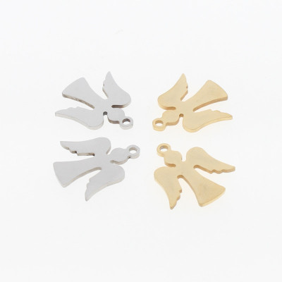 Angel pendant in two color combinations surgical steel