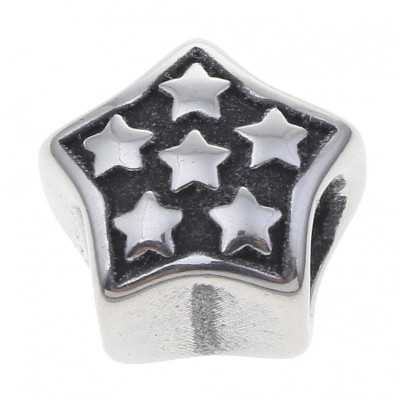 Surgical steel five-pointed star shaped bead
