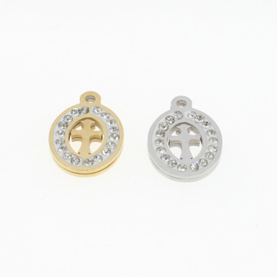 Cross pendant in two color combinations surgical steel