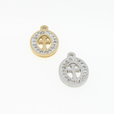 Cross pendant in two color combinations surgical steel