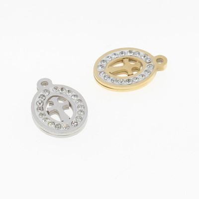 Cross pendant in two color combinations surgical steel