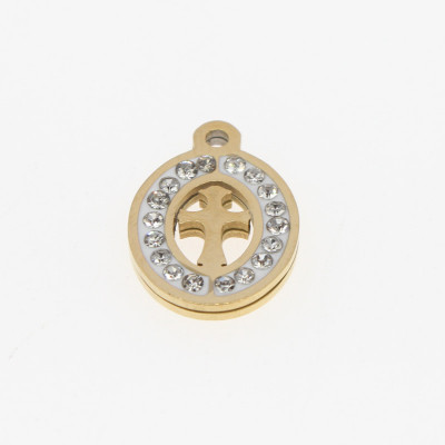 Cross pendant in two color combinations surgical steel