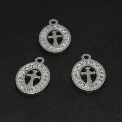 Cross pendant in two color combinations surgical steel