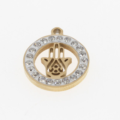Hamsa pendant in two color combinations made of surgical steel