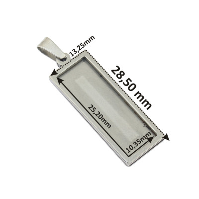 Rectangular bed internal dimensions 10 x 25mm made of surgical steel