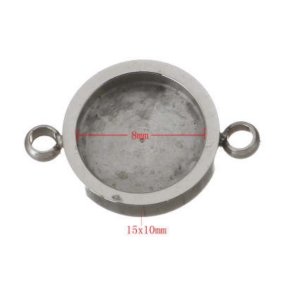 Round bed connector inner dimension 8mm surgical steel 316