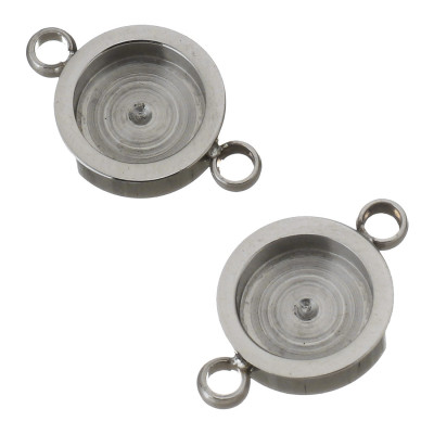 Round bed connector inner dimension 6mm surgical steel 316