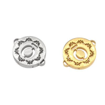 Surgical steel connector in two color variants